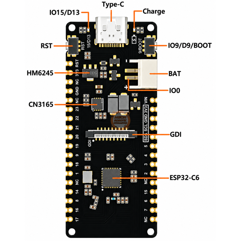 DFRobot FireBeetle 2 ESP32-C6 WiFi 6 Bluetooth 5 Zigbee Thread Matter IoT Geliştirme Kartı - DFR1075
