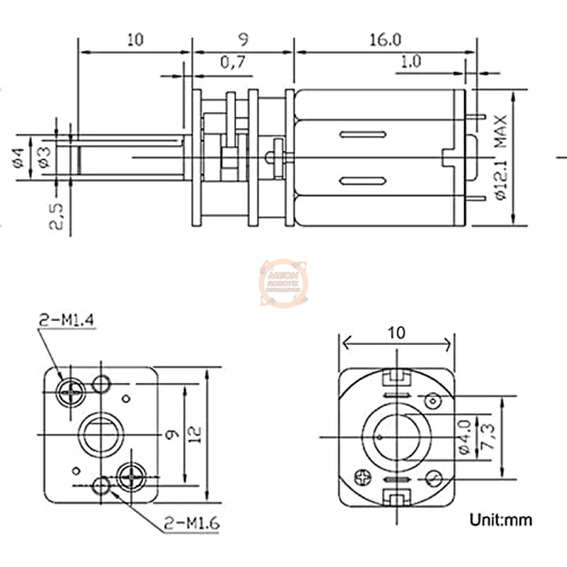 6V 12mm 300 Rpm Redüktörlü Mikro DC Motor N20