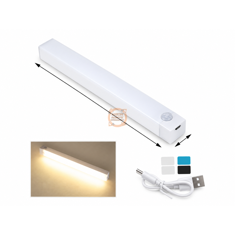 Sensörlü Lamba 30 cm USB Şarjlı 21 LED Manyetik Dolap Aydınlatma – 3 Renk
