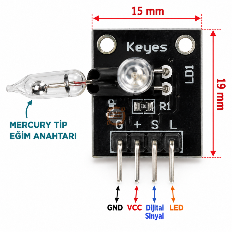 KY-027 Cıvalı Eğim Sensörü ve LED Modülü – Magic Light Cup