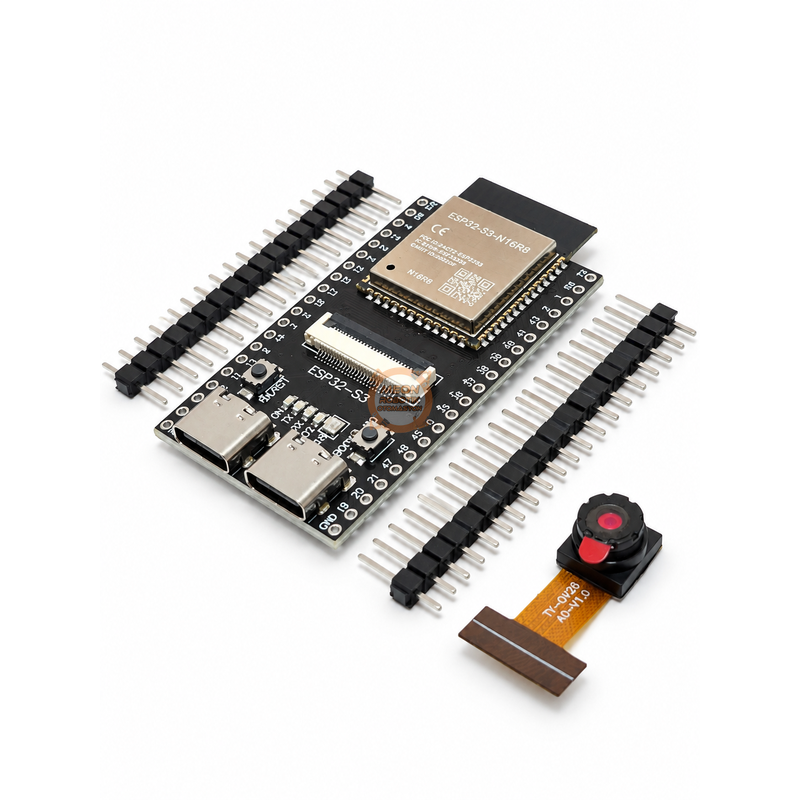 ESP32-S3 N16R8 OV2640 2MP Kamera WiFi Bluetooth AIoT Geliştirme Kartı - 16MB Flash, 8MB PSRAM, Çift USB Type-C