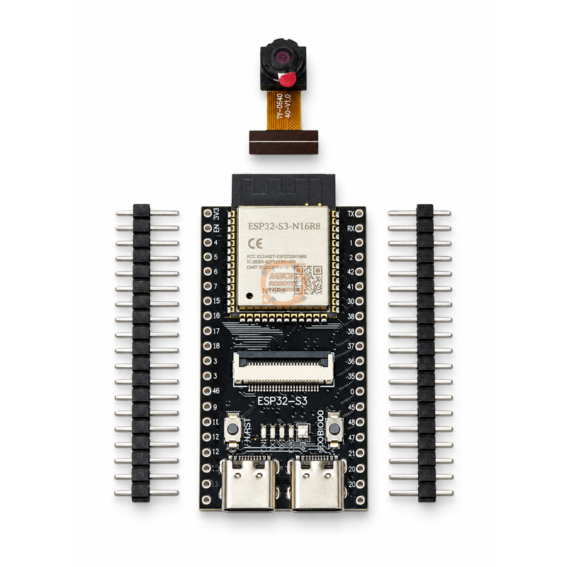 ESP32-S3 N16R8 OV2640 2MP Kamera WiFi Bluetooth AIoT Geliştirme Kartı - 16MB Flash, 8MB PSRAM, Çift USB Type-C